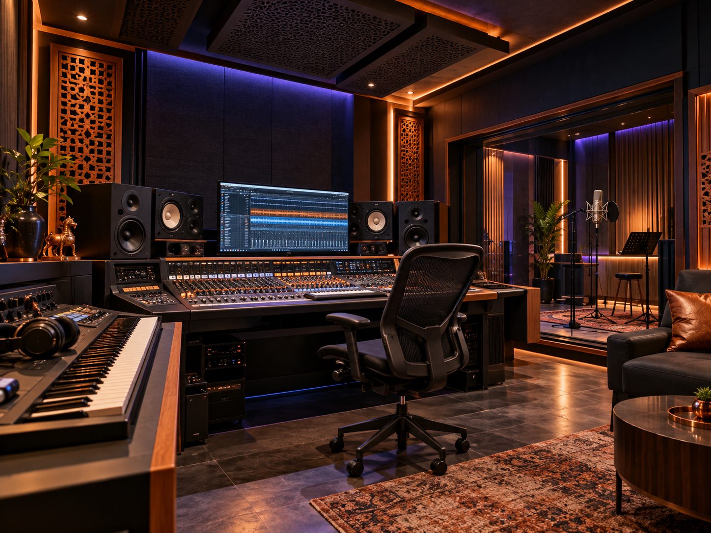 Joy Record Studio recording room in Karaikudi