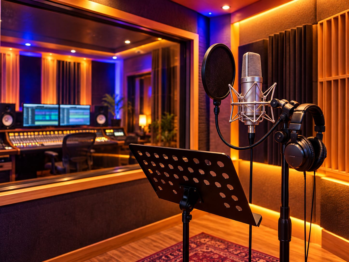 Vocal recording booth at Joy Record Studio