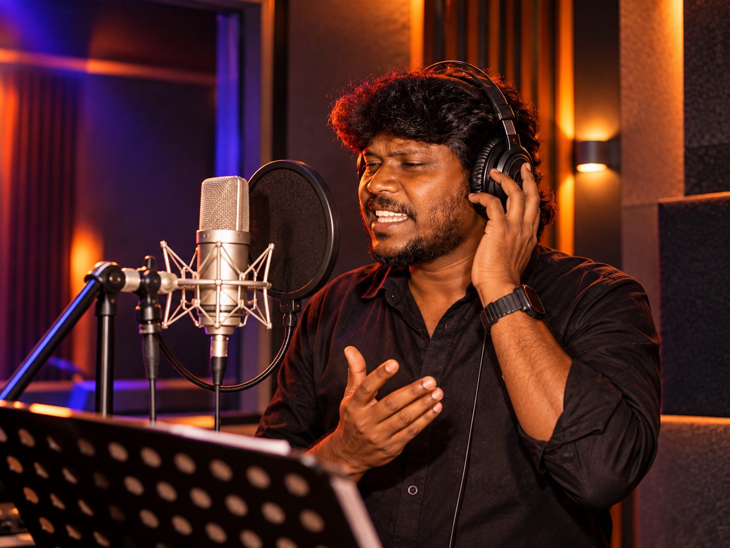 Professional voice recording at Joy Record Studio in Karaikudi